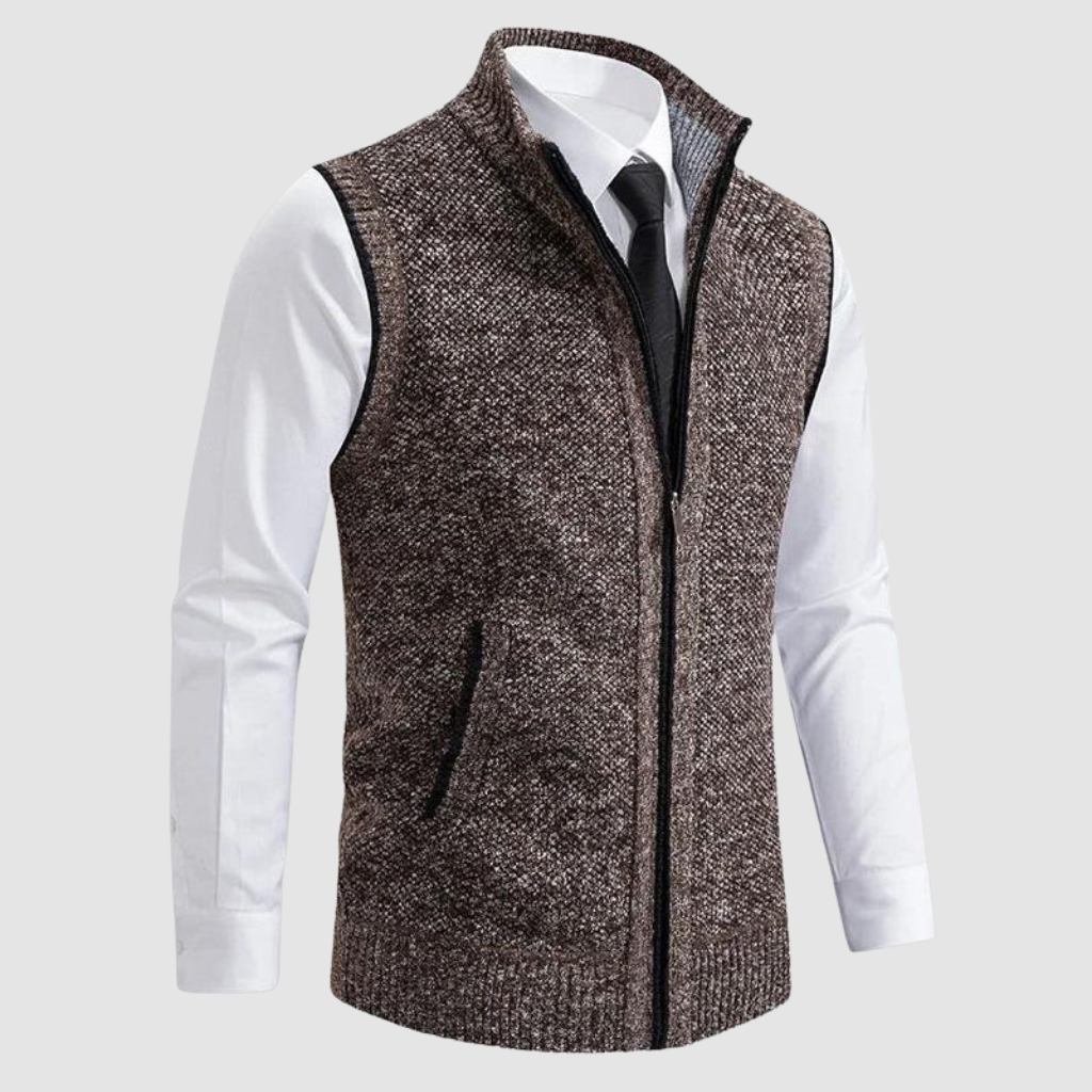 Lucien | Gilet en maille à fermeture zippée intégrale