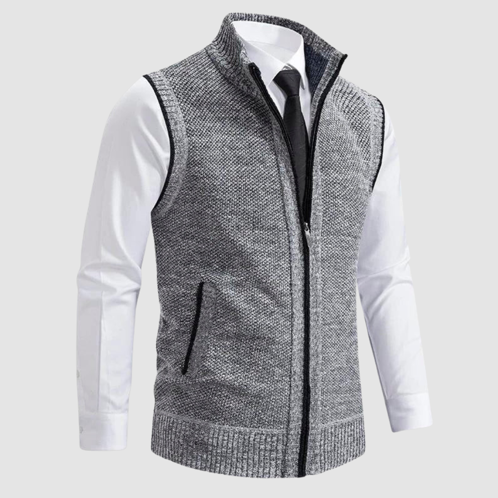 Lucien | Gilet en maille à fermeture zippée intégrale