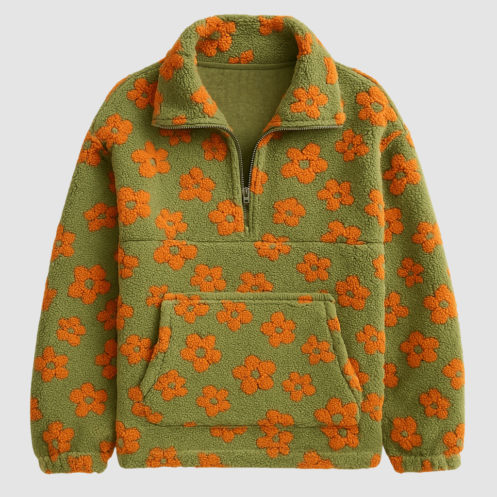 Estelle | Pull en polaire à imprimé floral et manches longues