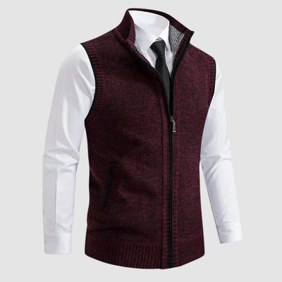 Lucien | Gilet en maille à fermeture zippée intégrale