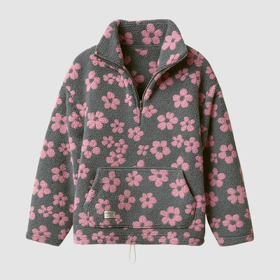 Estelle | Pull en polaire à imprimé floral et manches longues