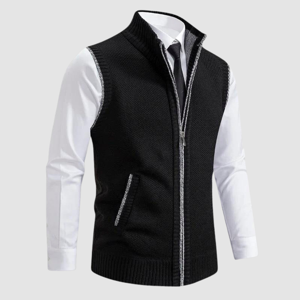 Lucien | Gilet en maille à fermeture zippée intégrale