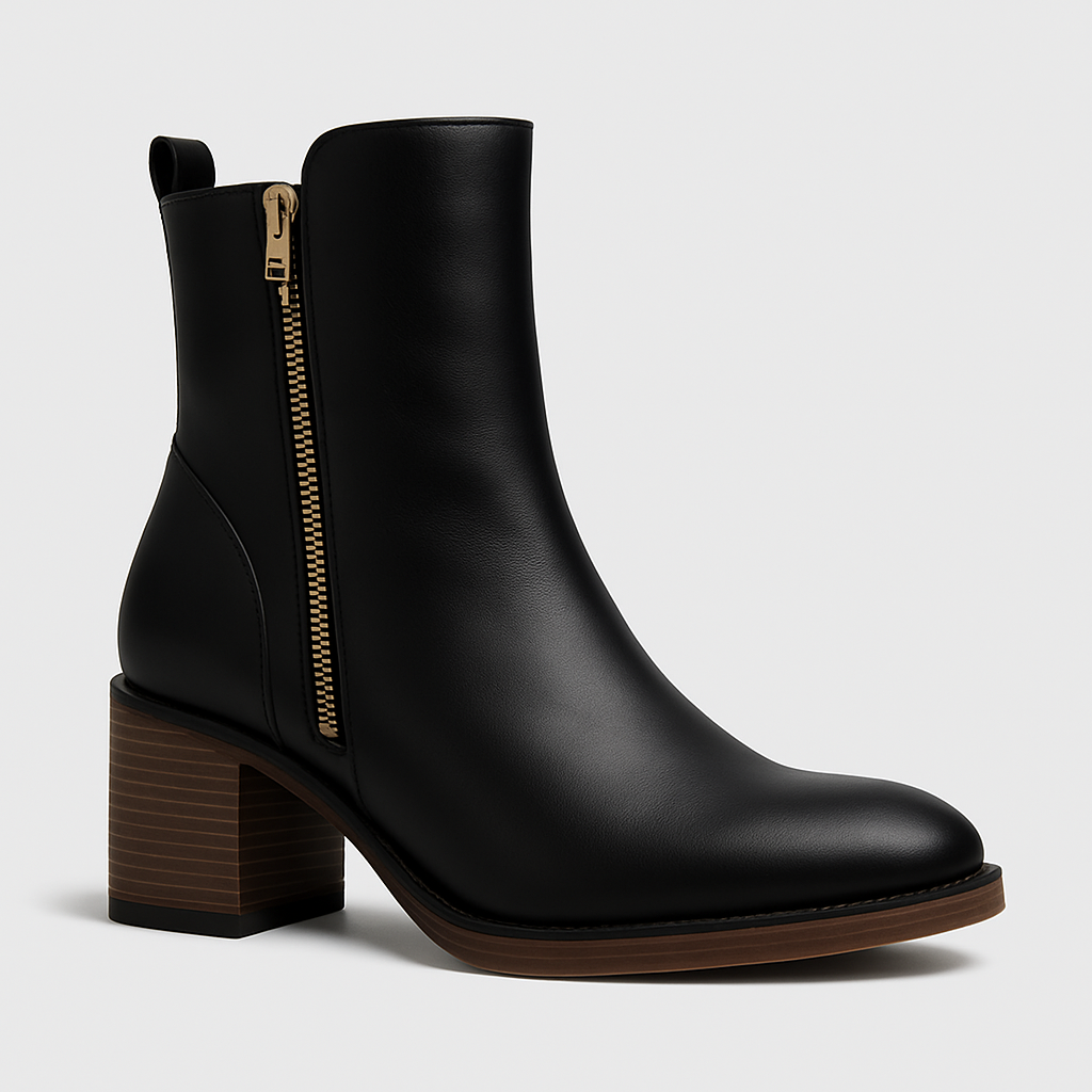 Maëlys | Botte en cuir noir