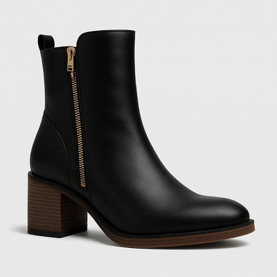 Maëlys | Botte en cuir noir